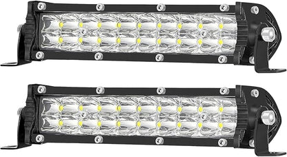 LED Light Bars for Truck, 7 Inch Slim 12V 24V 120W 10000lm Double Row Work Light Bar for Tractor ATV UTV RV RZR Snowblower Golf Cart Lawn Mower Automotive, 2 Pack