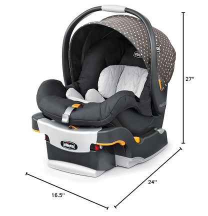 Chicco KeyFit 30 Infant Car Seat and Base, Rear-Facing Seat for Infants 4-30 lbs., Infant Head and Body Support, Compatible with Chicco Strollers, Baby Travel Gear | Calla/Grey