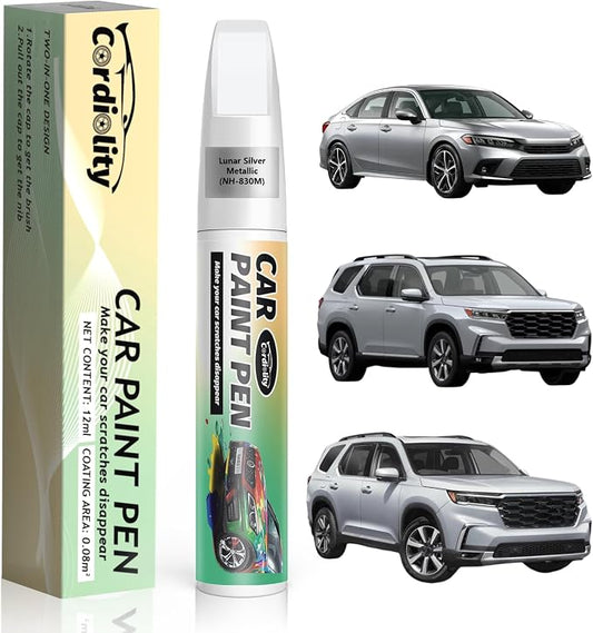 Lunar Silver Metallic(NH-830M) Touch Up Paint Pen for Honda,Car Scratch Repair Remover Pen Quick and Easy Fix Auto Paint Scratch