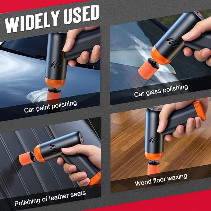 Mini Cordless Polisher for Car Detailing, 13pcs Polisher Car Care Kit with 5 Polishing Pads & Scratch Grinding Agent, Cleaning Paste, Handheld Body Repair Machine for Auto Scratch Repair Waxing