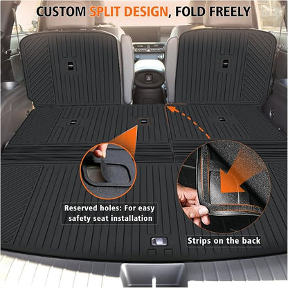 All Weather Car Floor Mats Cargo Liner with Backrest Mat for 2026 Palisade 7 Seater (Only Fit Fuel), TPE Rubber Liners Full Set Automotive Mats for 2026 Palisade Accessories