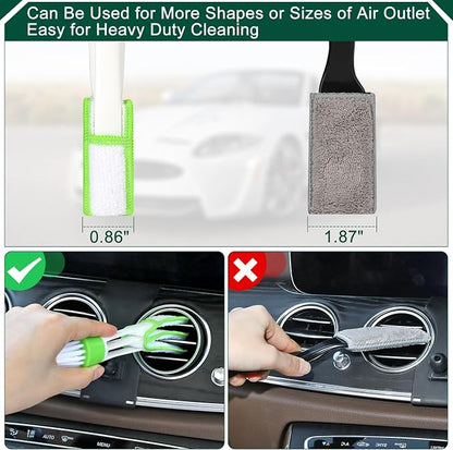 Fitosy Car Interior Duster Detail Brushes, Soft Bristles Brush Car Accessories for Cleaning Dashboard Air Vent Crevice, Detailing Dusting Tool Kit for Auto Truck SUV RV