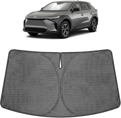 Proadsy Windshield Sun Shade Custom Fit Toyota bZ4X 2023-2026 Ice Crystal Black Front Window Sunshade UV and Heat Blocker Foldable Visor Keeps Car Cooler for Summer Parking and Daily Use