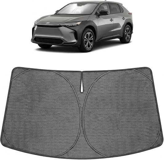 Proadsy Windshield Sun Shade Custom Fit Toyota bZ4X 2023-2026 Ice Crystal Black Front Window Sunshade UV and Heat Blocker Foldable Visor Keeps Car Cooler for Summer Parking and Daily Use