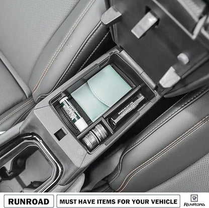 RUNROAD Center Console Organizer Tray Compatible with Jeep Compass 2022 2023 2024 2025 Accessories, Armrest Tray Secondary Storage Box Insert Console Organizer Card Container, Black (NOT For Ltd)