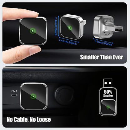 2-in-1 Mini Wireless CarPlay Adapter for Apple iPhone & Android Auto Adapter,2025 Upgrade Wired to Wireless,Plug & Play, Fast Stable Connection Car Play for iOS 10+/Android 11+,USB-A/Type-C Cable