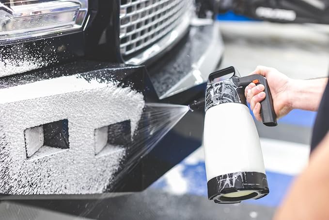 IK FOAM Pro 2+ Pump Spray Foamer with Schrader Valve – FoamSprayer 50 oZ – High-Pressure, Adjustable Nozzle – Ideal for Car Detailing, Cleaning & Maintenance