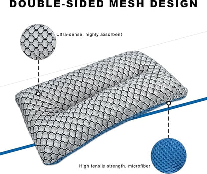 4 PCS Two-Sided Car Wash Sponge, Non-Scratch Microfiber Sponge Pad Soft Mesh Scrubber, Washable Foam Scrub Pads Absorbent Applicator for Cleaning Detailing, Car Accessories (4 PCS)