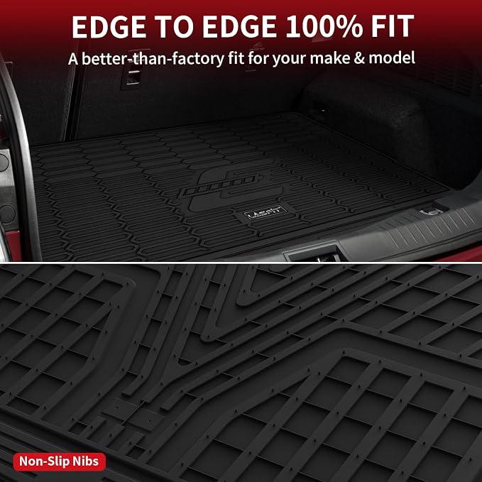 LASFIT Trunk Mat for Ford Mustang Mach-E 2021-2025 2026 (Trunk Base Upper Position) TPE All Weather Custom Fit Cargo Liner