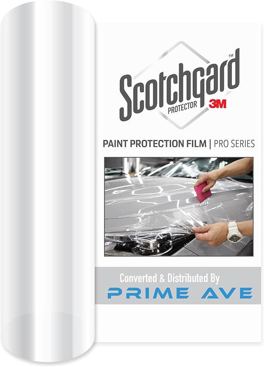 3M Clear Paint Protection Film, 8 mil PPF Vinyl Wrap with Self-Healing Technology, UV Protection, Non-Yellowing, Scratch Resistant, Glossy Finish (12 x 48in)