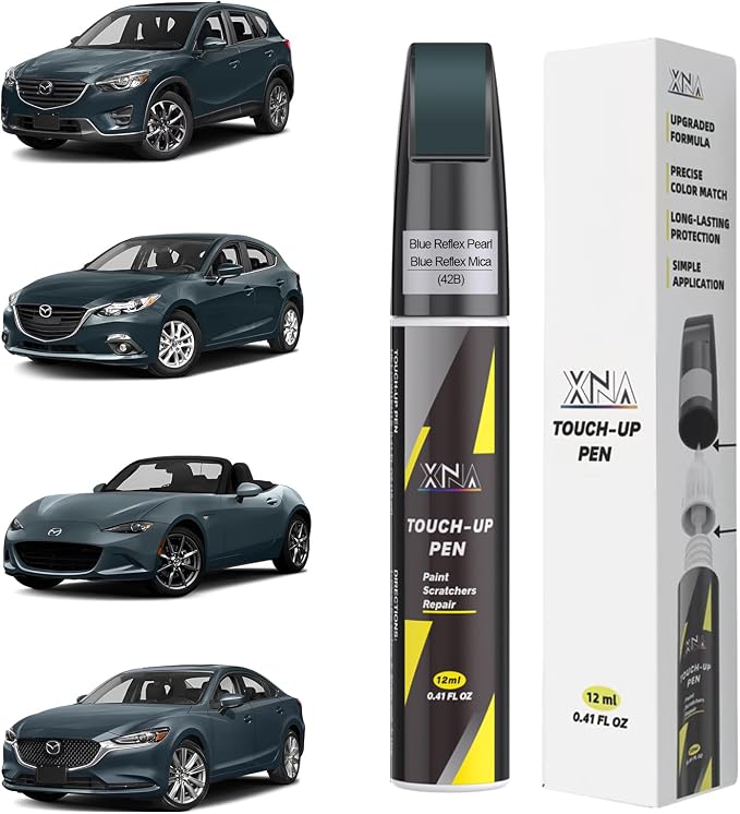 XNA Blue Reflex Pearl/Blue Reflex Mica(42B) for Mazda Touch Up Paint, Car Scratch Remover for Nicks and Chips Repair, 2-In-1 Quick & Easy Fix Car Scratch Repair Kit with Exact Color-Matched