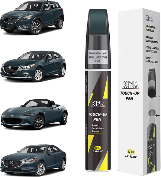 XNA Blue Reflex Pearl/Blue Reflex Mica(42B) for Mazda Touch Up Paint, Car Scratch Remover for Nicks and Chips Repair, 2-In-1 Quick & Easy Fix Car Scratch Repair Kit with Exact Color-Matched