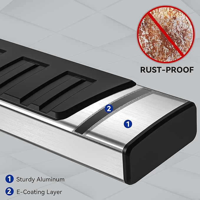 6.5 Inches Running Boards Compatible with 2019-2026 Ram 1500 | New Body Style Crew Cab with 4 Full-Size Doors (Excl. 1500 Classic), Side Step Nerf Bars Side Bars