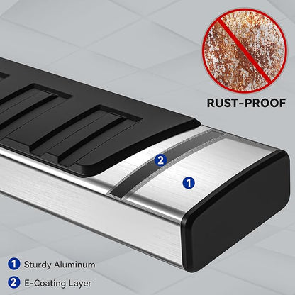 6.5 Inches Running Boards Compatible with 2019-2026 Ram 1500 | New Body Style Crew Cab with 4 Full-Size Doors (Excl. 1500 Classic), Side Step Nerf Bars Side Bars