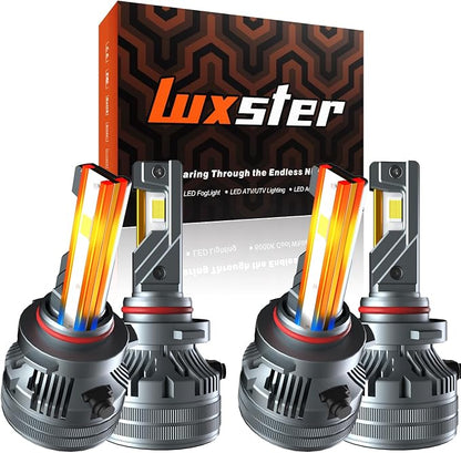 LUXSTER Punisher 120,000LM 9006 9005 LED Bulbs Combo, Ultra-Bright TalonLED Chips, Easy Plug-N-Play Installation, 6000K Pure White, IP68 Waterproof, Pack of 4