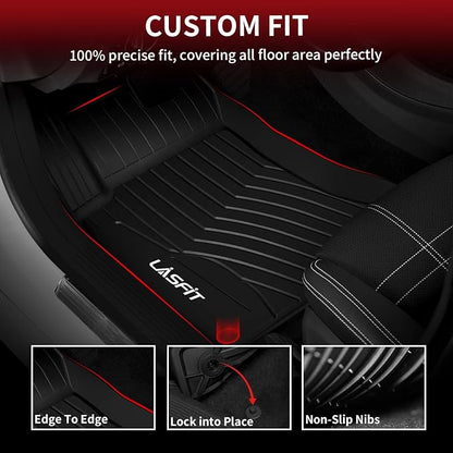 LASFIT Floor Mats for Mercedes Benz CLA 2014-2019 & GLA 2015-2020 250/45 AMG, All Weather TPE Custom Fit Car Mats for Mercedes CLA & GLA Floor Liners, 1st & 2nd Row Set, Black