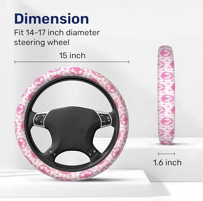 GENANY Magical Fantasy Steering Wheel Cover, Non Slip Polyester Car Wheel Protector for Car SUV Truck, Universal 15 Inch