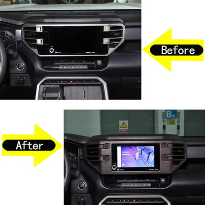 Aunginsy Center Console Air Outlet Trim Cover Compatible with Toyota Tundra/Sequoia 2022-2026, Air Conditioning A/C Vent Panel Large Frame Decorative Cover Protector ABS Accessories, For 8-inch Screen