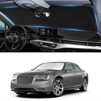 Sunshade for Chrysler 300 Windshield Sun Shade for Chrysler 300 300C 2011-2023 2024 2025 Car Accessories Foldable Front Window Shield Cover Sun Visor Protector 2 Layers Block UV Rays Heat with Pouch
