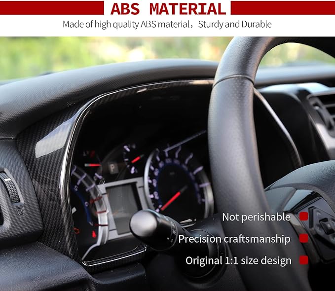 Voodonala Center Console Interior Carbon Fiber Black Decoration Kit for Toyota 4Runner 2020-2024,9pcs/set(Steering Wheel Panel/Navagition Panel/Dashboard Bezels/4WD Panel/Gear Panel/Side Vent Bezels)