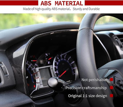 Voodonala Center Console Interior Carbon Fiber Black Decoration Kit for Toyota 4Runner 2020-2024,9pcs/set(Steering Wheel Panel/Navagition Panel/Dashboard Bezels/4WD Panel/Gear Panel/Side Vent Bezels)