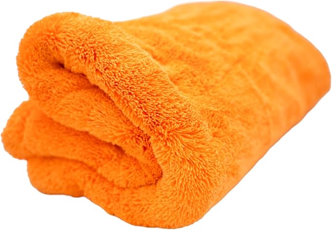 THOR GOAT 1800 Drying Towel (Orange) – Premium Korean Microfiber Car Drying Towel – Ultra Plush Twist Loop Design – Super Absorbent, Lint-Free, 28x28, 1800 GSM – Professional Auto Detailing Towel