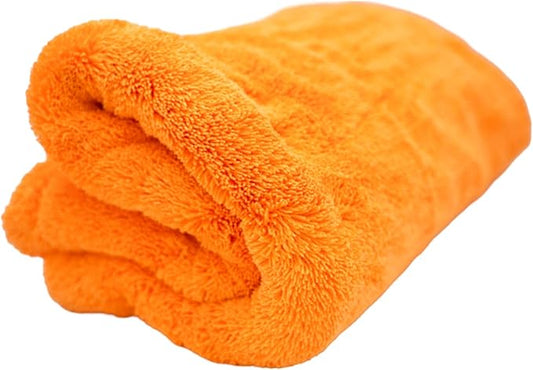 THOR GOAT 1800 Drying Towel (Orange) – Premium Korean Microfiber Car Drying Towel – Ultra Plush Twist Loop Design – Super Absorbent, Lint-Free, 28x28, 1800 GSM – Professional Auto Detailing Towel