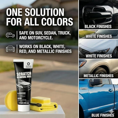 Car Scratch Remover (2-Pack) - Premium Auto Paint Restorer Wax to Easily Repair Minor Scuffs, Blemishes & Oxidation, Includes Applicator Sponge & Microfiber Towel