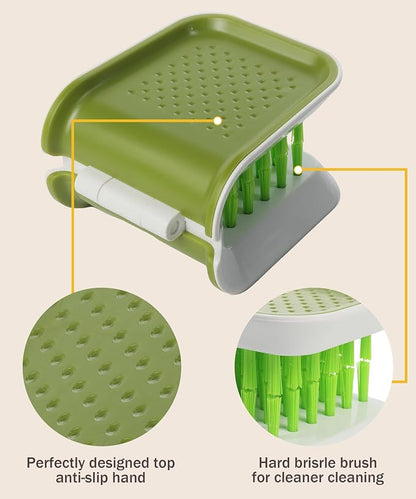 bylikeho Car Cleaning Brush, U-Shaped Washing Tool, Non-Slip Brush Cleaner, Double Sided Bristle Scrubber for Seat Belt, Truck Interior