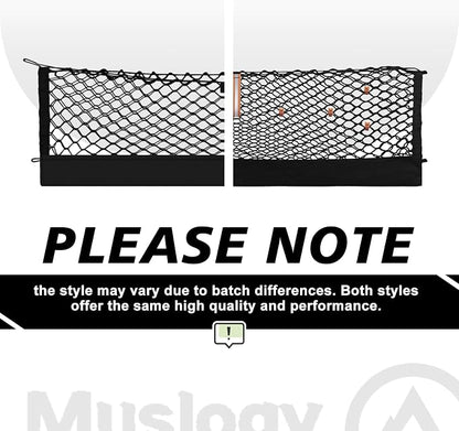 Muslogy Truck Bed Cargo Net Trunk Netting Compatible with Dodge Ram 1500 2019-2025 2026 Accessories, Pickup Cargo Organizer SUV Sedan Storage Net w/Heavy Duty Carabiners