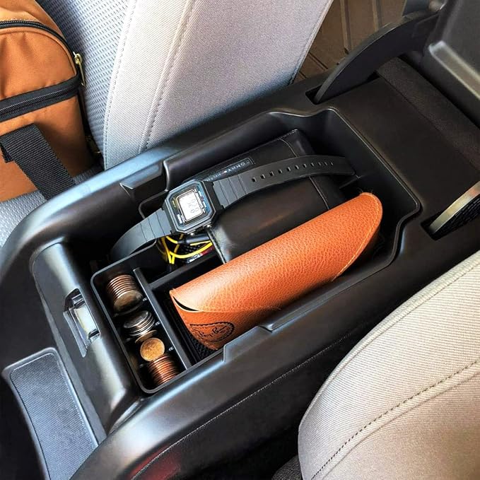 EDBETOS Center Console Organizer Tray Compatible with Chevy Colorado GMC Canyon Accessories 2015 2016 2017 2018 2019 2020 2021 2022 Armrest Secondary Storage Glove Box, Black
