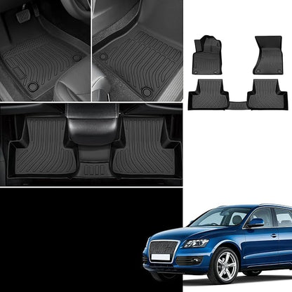 Floor Mats for Audi Q5 2009-2011 2012 2013 2014 2015 2016 2017, TPE 2010 Q5 Floor Mats 1st & 2nd Row,Waterproof Summer Winter Non-Slip All Weather Floor Liners Car Accessories