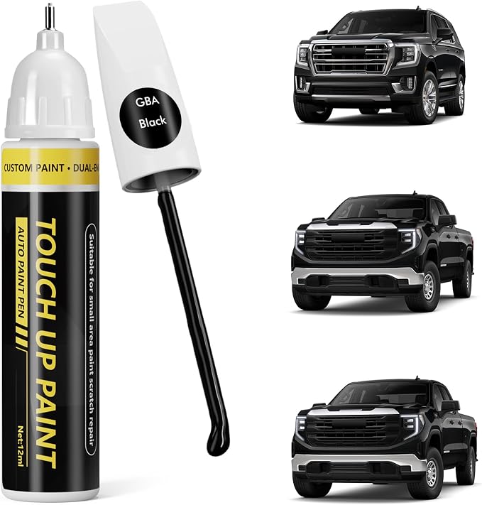 (Black (GBA) Car Touch Up Paint for GMC, Car Paint Scratch Repair Kit, Quick & Easy Solution, 2 in 1 Scratch Remover Pen with Color-Matched