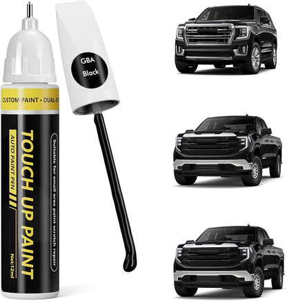 (Black (GBA) Car Touch Up Paint for GMC, Car Paint Scratch Repair Kit, Quick & Easy Solution, 2 in 1 Scratch Remover Pen with Color-Matched