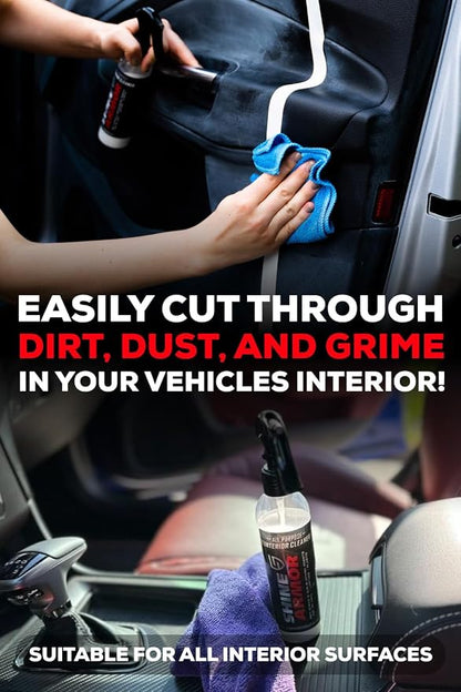 SHINE ARMOR Car Interior Cleaner & Protectant - Interior Detailer Spray with UV Defense, Streak-Free Car Cleaning Spray for Dashboard, Leather, Vinyl, Plastic & Rubber - Trucks, SUVs & RVs - 8 fl oz