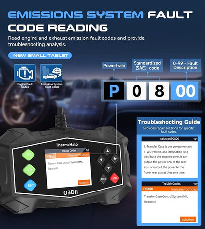 Professional OBD2 Scanner Car Diagnostic Tool, OBDII EOBD Code Reader, Enhanced Check Car Engine Light Diagnostic Scan Tool, Upgraded Fault Code Scanner for All Vehicles from 1996