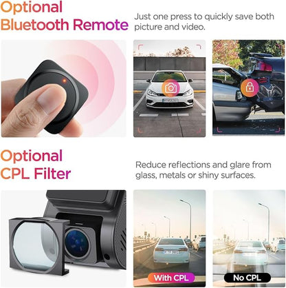 VIOFO Dash Cam A119 Mini 2, STARVIS 2 Sensor, 2K 60fps/HDR 30fps Voice Control Car Dash Camera with 5GHz Wi-Fi GPS, Night Vision 2.0, 24H Parking Mode, Supercapacitor (SD Card Not Included)