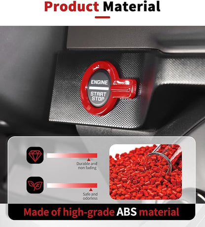 JWWY Interior Trim Kit Auto Interior Dress-Up Kit Decor Set Center Console Gear Shift Dashboard Panel Door Handle AC Rearview Vent Adjustment Cover Trim for 2021-2026 Ford Bronco Accessories 14pcs Red