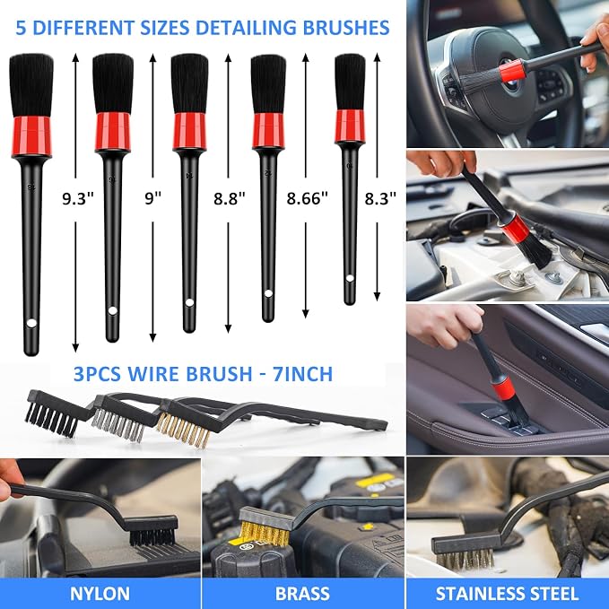 44Pcs Car Wash Detailing Kit Cleaning Kits with Foam Gun Sprayer Wash Mop with Long Handle Collapsible Bucket Large Wash Mitt Towels Complete Interior Exterior Car Washing Supply Set Blue