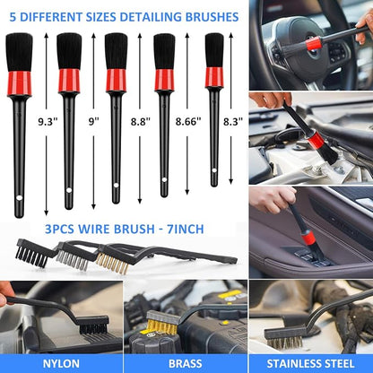 44Pcs Car Wash Detailing Kit Cleaning Kits with Foam Gun Sprayer Wash Mop with Long Handle Collapsible Bucket Large Wash Mitt Towels Complete Interior Exterior Car Washing Supply Set Blue
