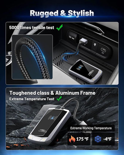 Android Auto Wireless Adapter - Tap & Go NFC Magic! Auto-Connect in 3 Secs, Zero Lag, Works in Any Car 2017+ (Type-C Adapter Party Included!)