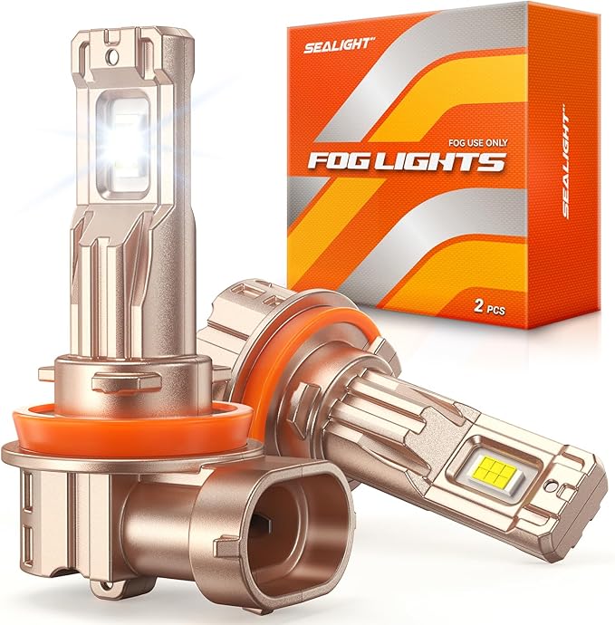 SEALIGHT H11/H16/H8 LED Fog Light Bulb, 18000LM Ultra Bright H11 LED bulb, IP68 Waterproof Injection Sealed,Long Lifespan 80000 Hours, 1:1 Fit for Cars,Trucks,and SUVs,Pack of 2