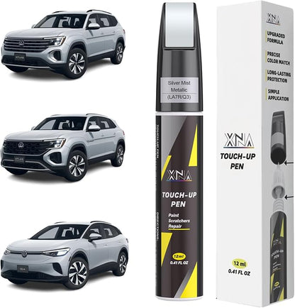 XNA Silver Mist Metallic(LA7R/Q3) for Volkswagen Touch Up Paint, Car Scratch Remover for Nicks and Chips Repair, 2-In-1 Quick & Easy Fix Car Scratch Repair Kit with Exact Color-Matched