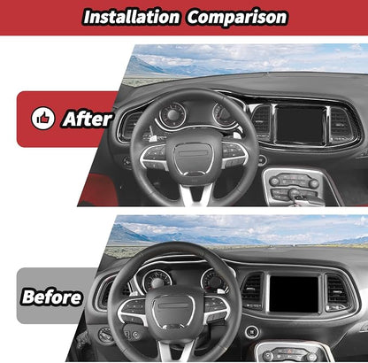JeCar for Challenger Carbon Fiber Interior Center Console Trim Kit Fit for 2015-2023 Dodge Challenger Interior Accessories