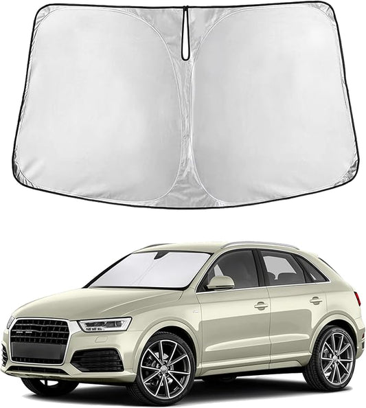 EcoNour Windshield Sunshade Compatible for Audi Q3 2013-2016 2017 2018, Sun Visor for Front Windshield & Window Sun Shade Cover, UV Heat Blocker & Protector, Car Accessories