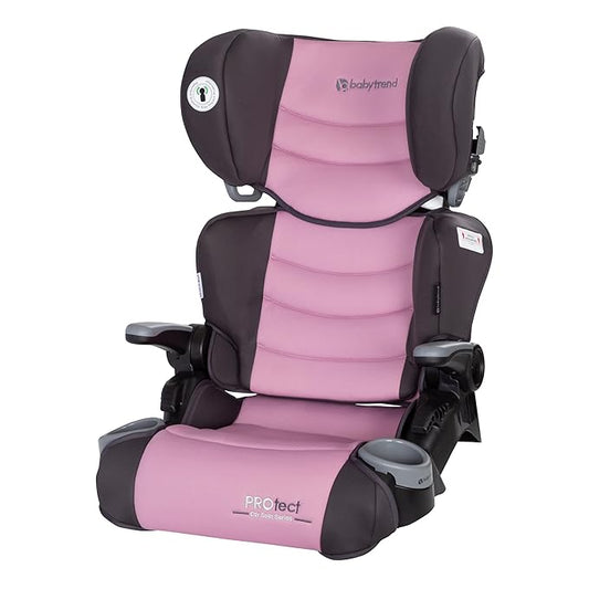 Baby Trend Protect 2-in-1 Folding Booster Seat, Dash Rose – Fold-Flat Travel-Ready Design, Lightweight Build, Belt-Positioning Comfort