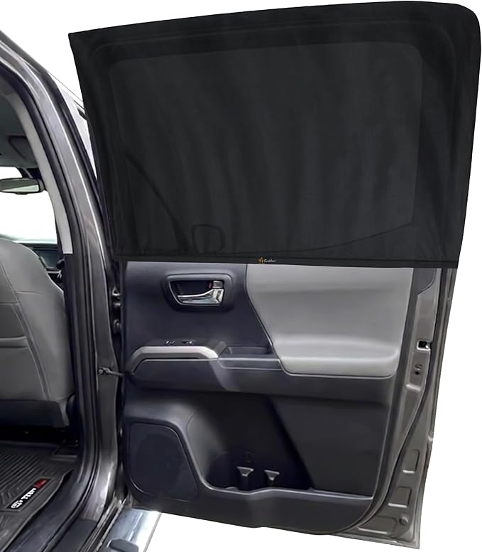 EcoNour Car Window Screen for Toyota Tacoma (2016-2023) 2 Pack | Breathable Mesh Camping Window Covers | 100% Protection from Bugs, Mosquito & UV | Baby Safe Privacy Blackout Net | Car Accessories