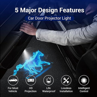 Car Door Lights Logo Projector, 2PCS Car Door Projector Lights Welcome Courtesy Ghost Shadow Lamp Fit for All Car Models by FLYEEGO