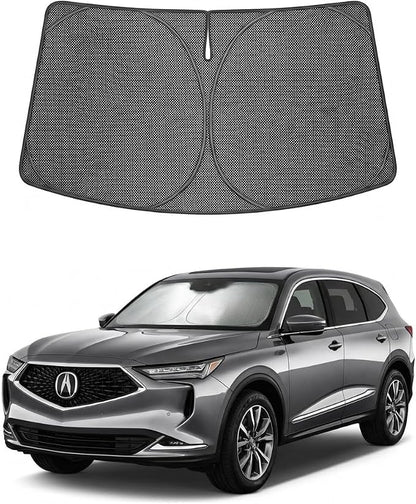 Proadsy Windshield Sun Shade Custom Fit Acura MDX 2022-2026 Ice Crystal Black Front Window Sunshade UV and Heat Blocker Foldable Visor Keeps Car Cooler for Summer Parking and Daily Use