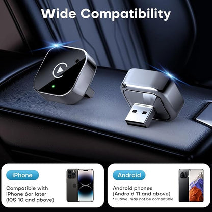 Wireless CarPlay Adapter 2026 Upgrade Wired CarPlay to Wireless, Mini USB Design for Cars with Built-in Wired Apple CarPlay Seamless Use Fast Stable Connection Car Play Dongle for iPhone.